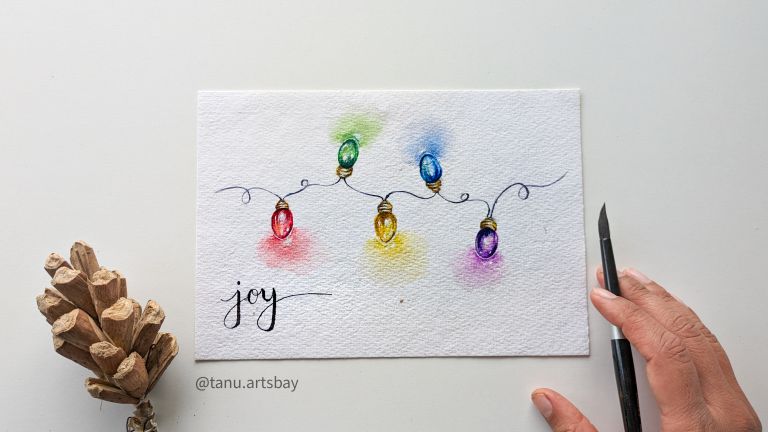 Christmas Lights Watercolour Painting 1 Christmas Lights Watercolour Painting 1