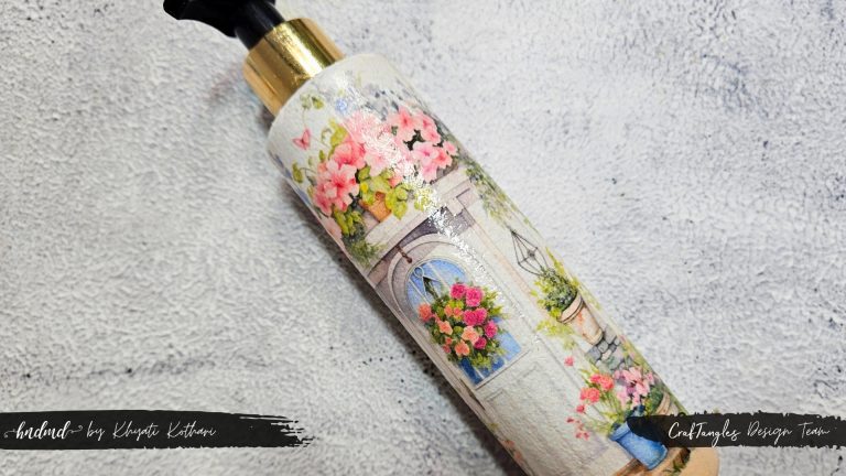 Decoupage on Plastic Bottle 1 Decoupage on Plastic Bottle 1