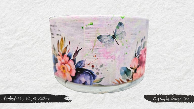 Recycle box with Decoupage - Floral 4 Recycle box with Decoupage - Floral 4