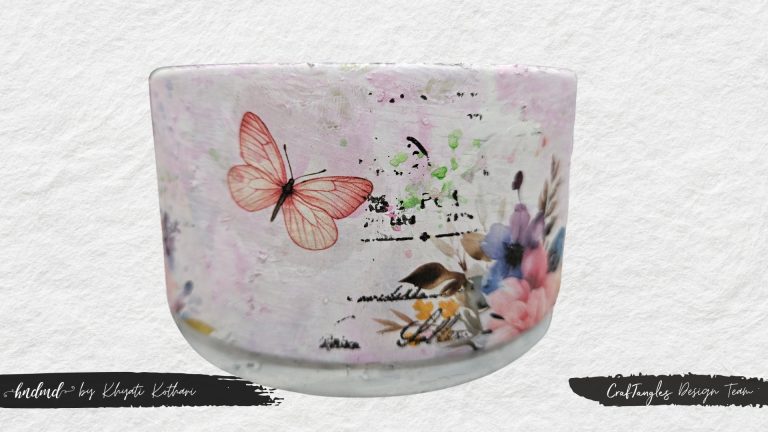 Recycle box with Decoupage - Floral 5 Recycle box with Decoupage - Floral 5