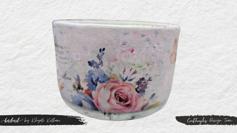 Recycle box with Decoupage - Floral 6 Recycle box with Decoupage - Floral 6
