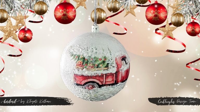 Decoupage on Christmas Ornament 2