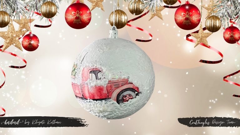 Decoupage on Christmas Ornament 3