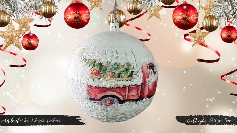 Decoupage on Christmas Ornament 4