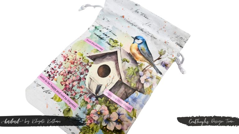 How to Decoupage on Cloth Pouch 3