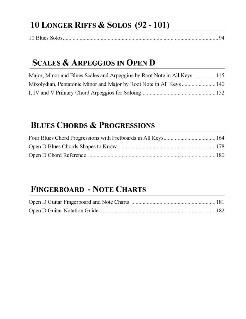101-Blues-Riffs-in-Open-D-contents-2