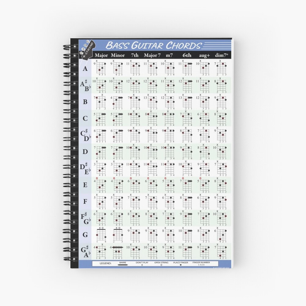 Bass Chord Poster Spiral Notebook