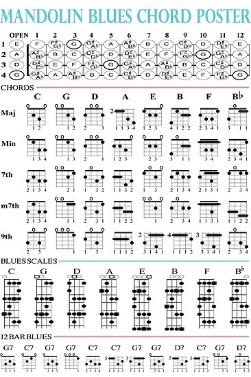Mandolin Blues Chord Poster