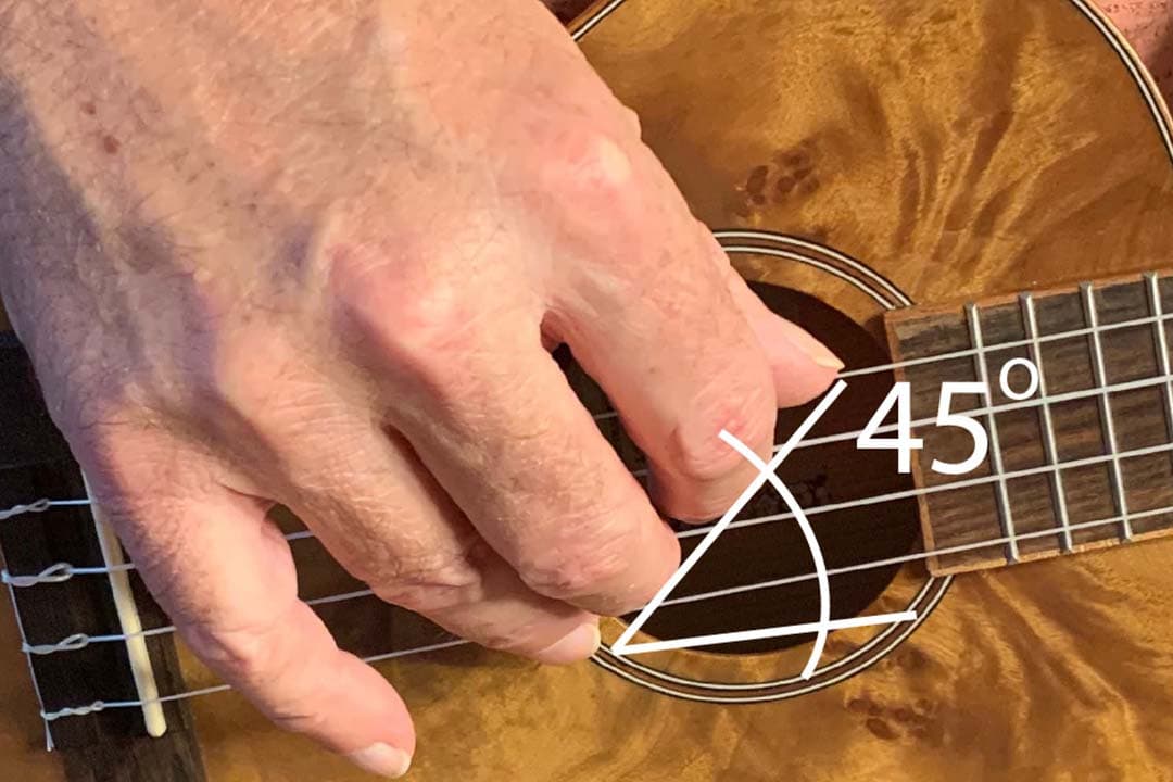 Ukulele Fingerpicking 45 degree angle 2