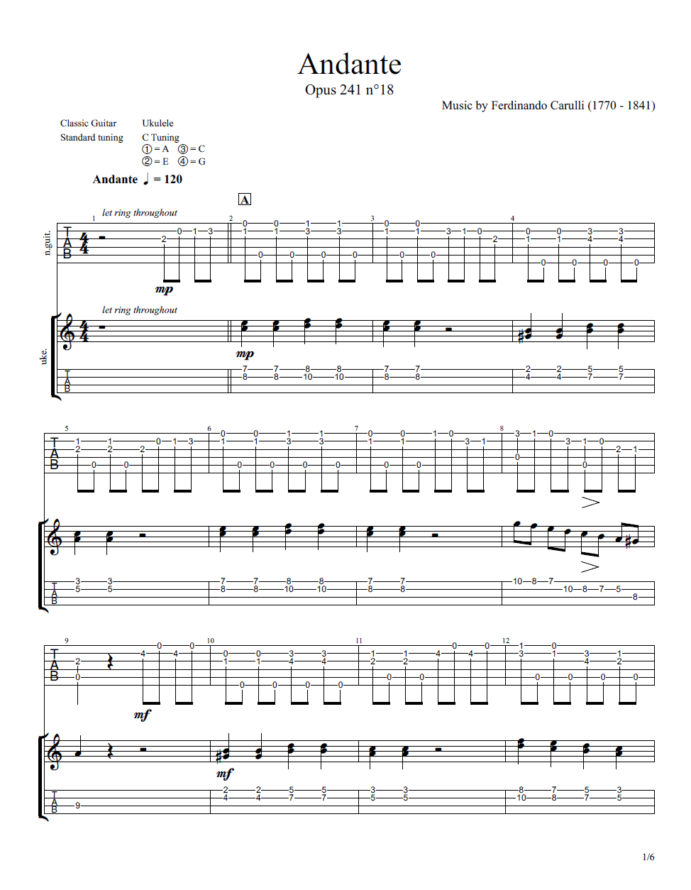 Carulli - Andante - score