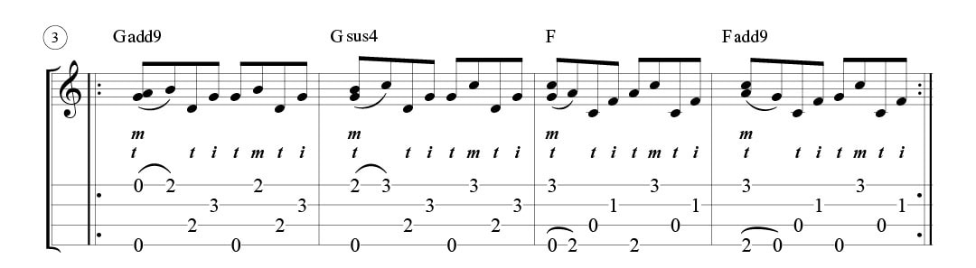 Ukulele Fingerstyle Travis Picking Tab 3