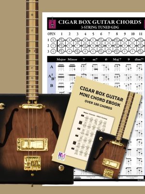 An image of the cigar box guitar chord poster with bonus ebook