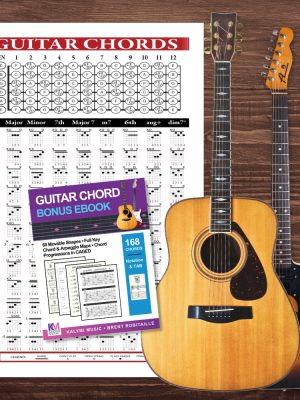 Guitar Chord Poster & Bonus Ebook bundle from kalymi music