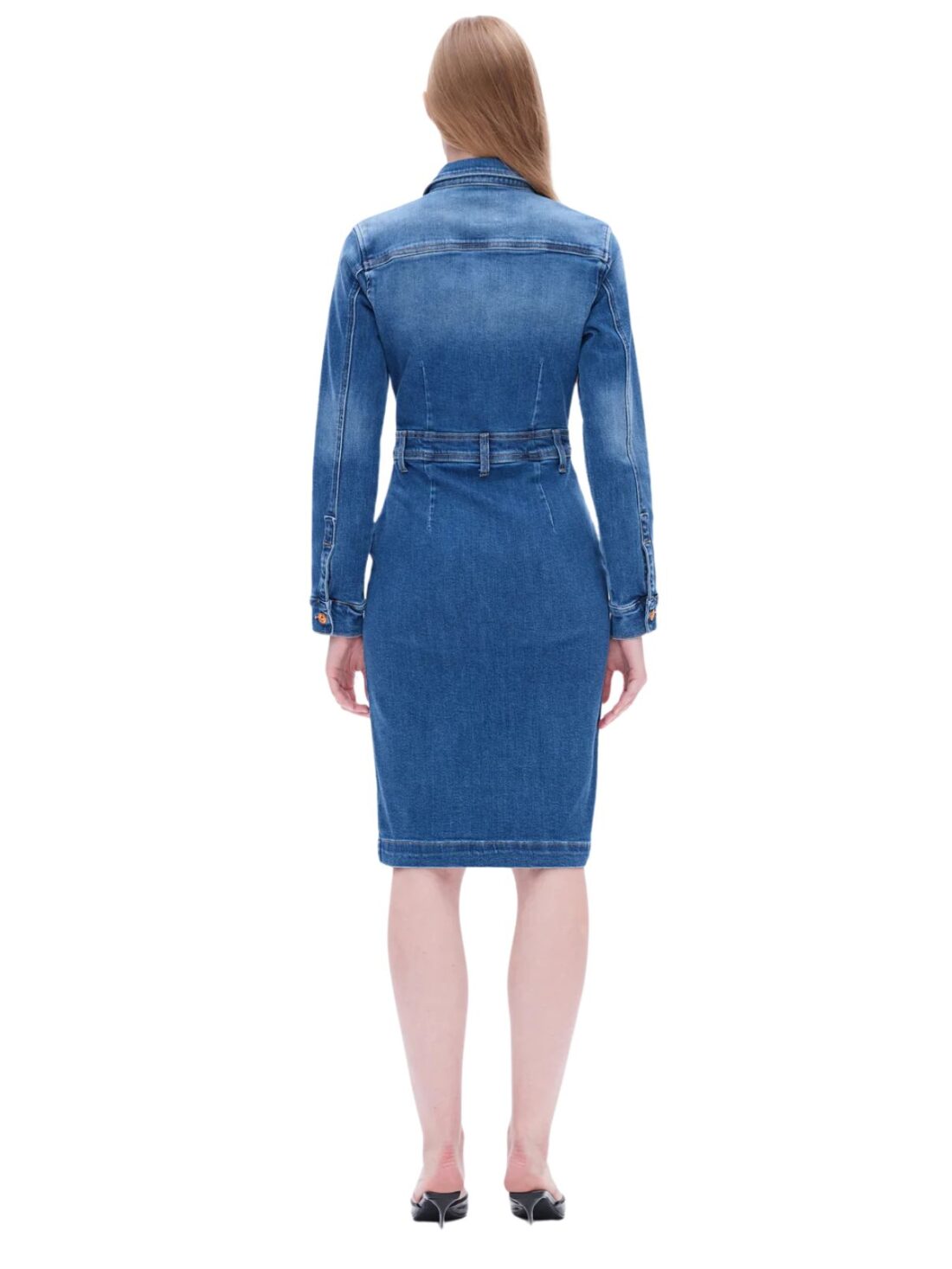 bayeas andrea l/s denim dress in deep sea