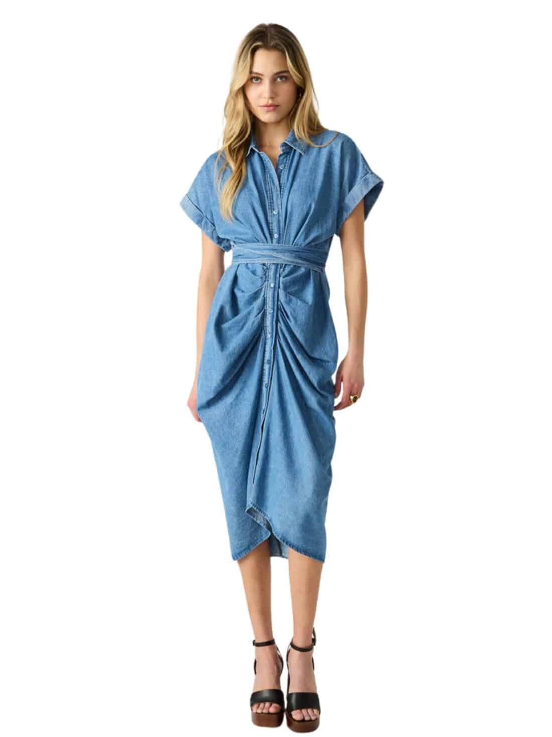 bb dakota by steve madden tori chambray blue dress