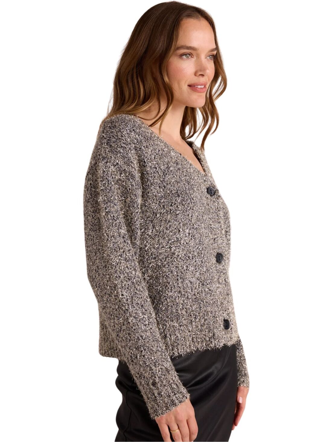 bella dahl cardigan shimmer black/gold