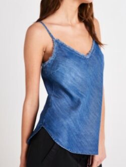 bella dahl frayed cami in moonlight haze wash