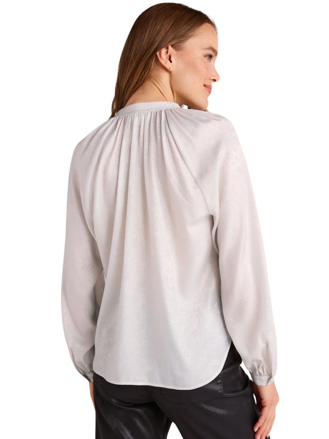 bella dahl metallic opal raglan sleeve blouse