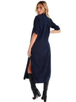 bella dahl western yoke maxi duster dress in endless sea