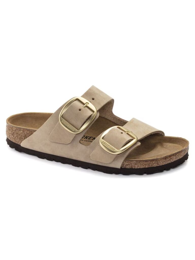 birkenstock arizona big buckle in sandcastle nubuck