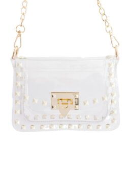 clear stadium bag with pearls