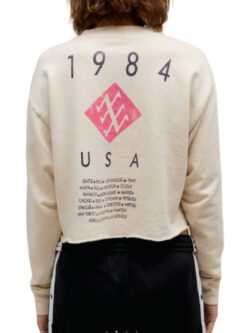 daydreamer duran duran usa tour1984 cropped sweatshirt in dirty white