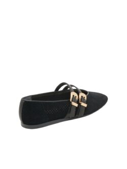 dolce vita baylee flat in perforated onyx suede