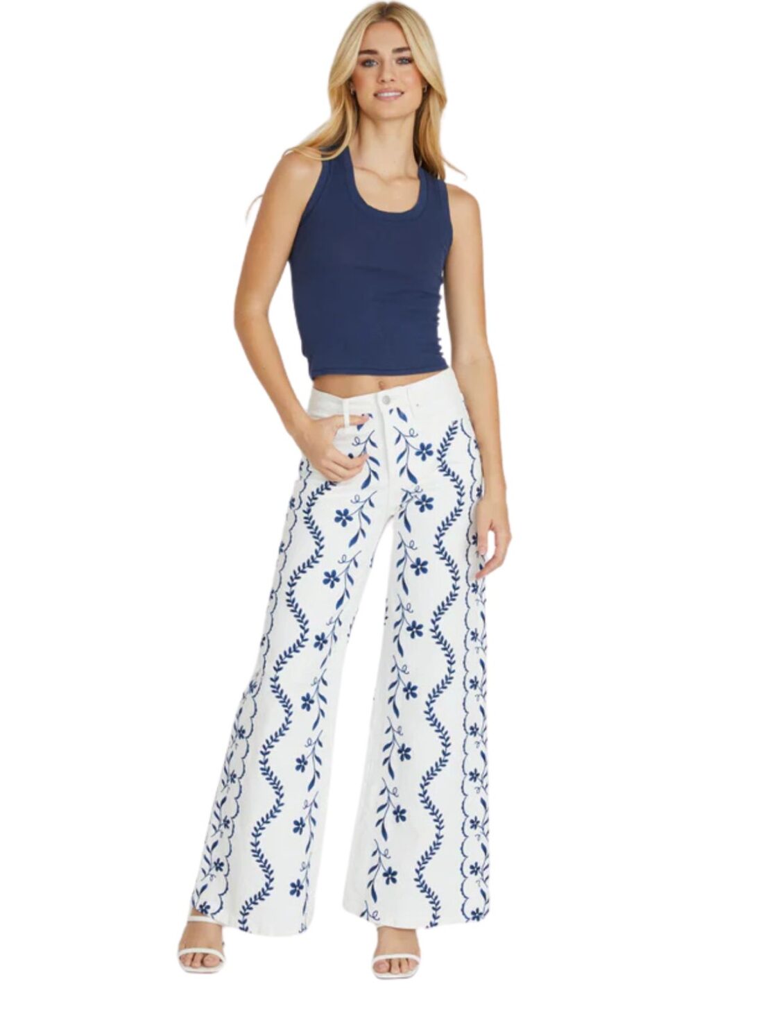 driftwood penelope x mykonos myst wide leg jean in white