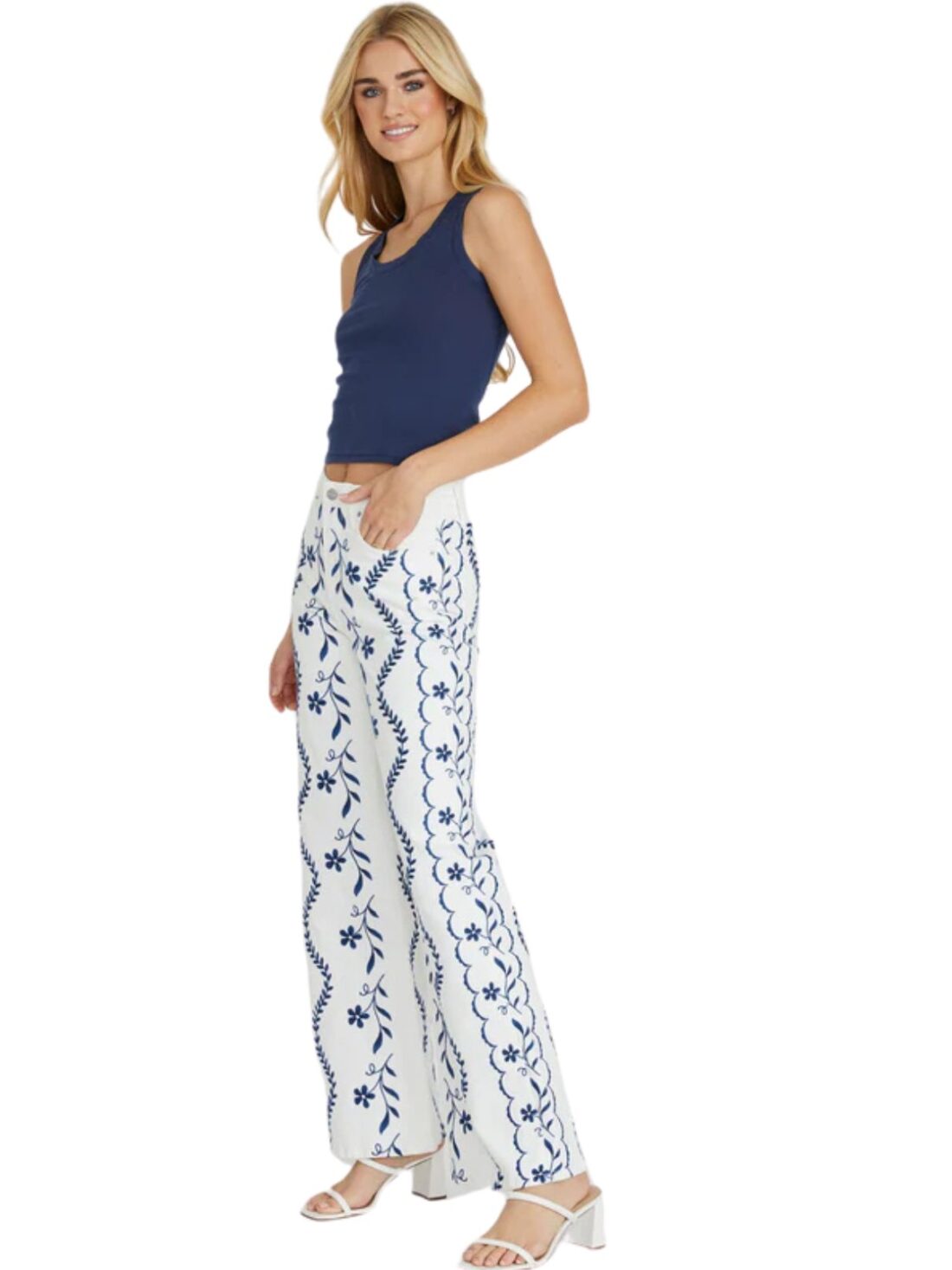 driftwood penelope x mykonos myst wide leg jean in white