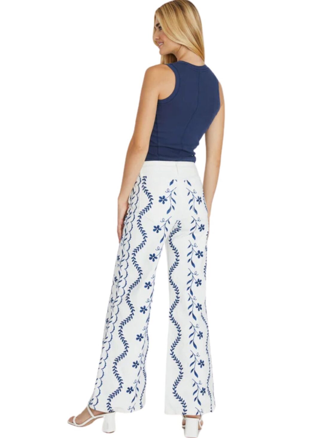 driftwood penelope x mykonos myst wide leg jean in white