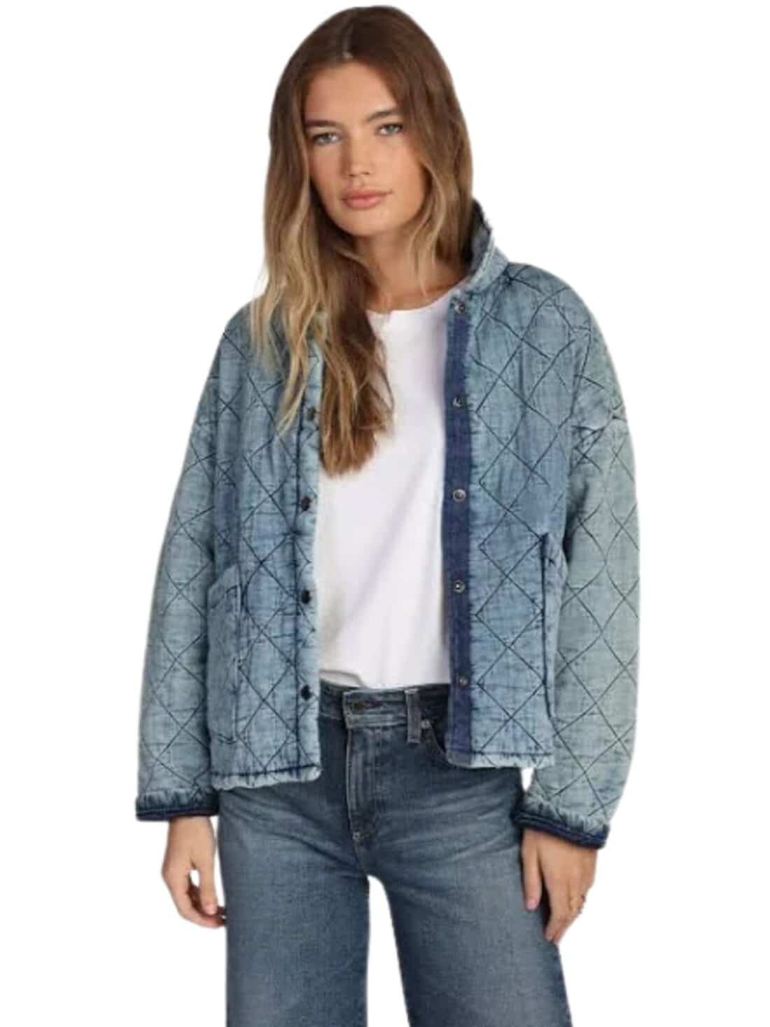 dylan claire denim quilted jacket