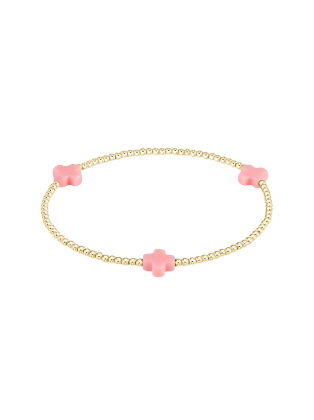 e newton 3mm cross bracelet in pink