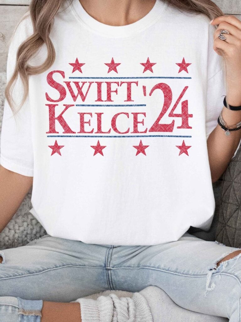 election 2024 swift kelce tee in white