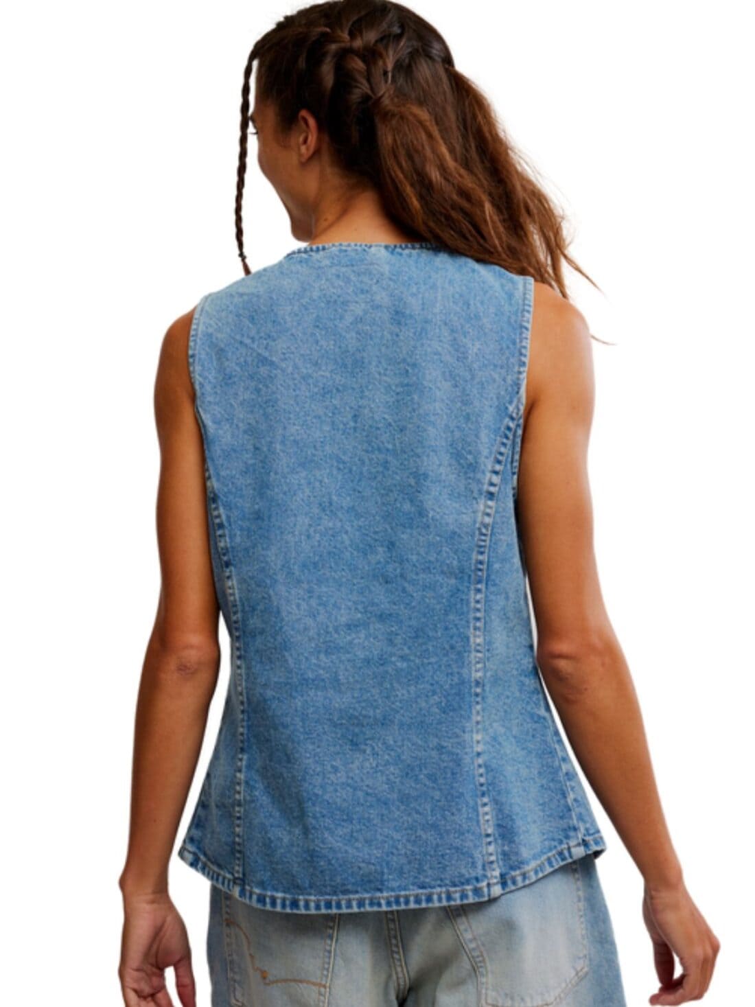 free people aimee vest in ultra light beam