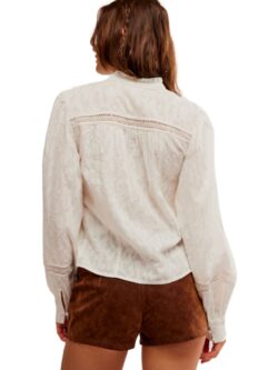 free people annabelle blouse in optic white