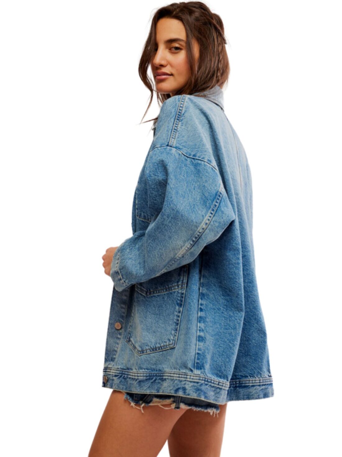 free people avery denim jacket in got the blues