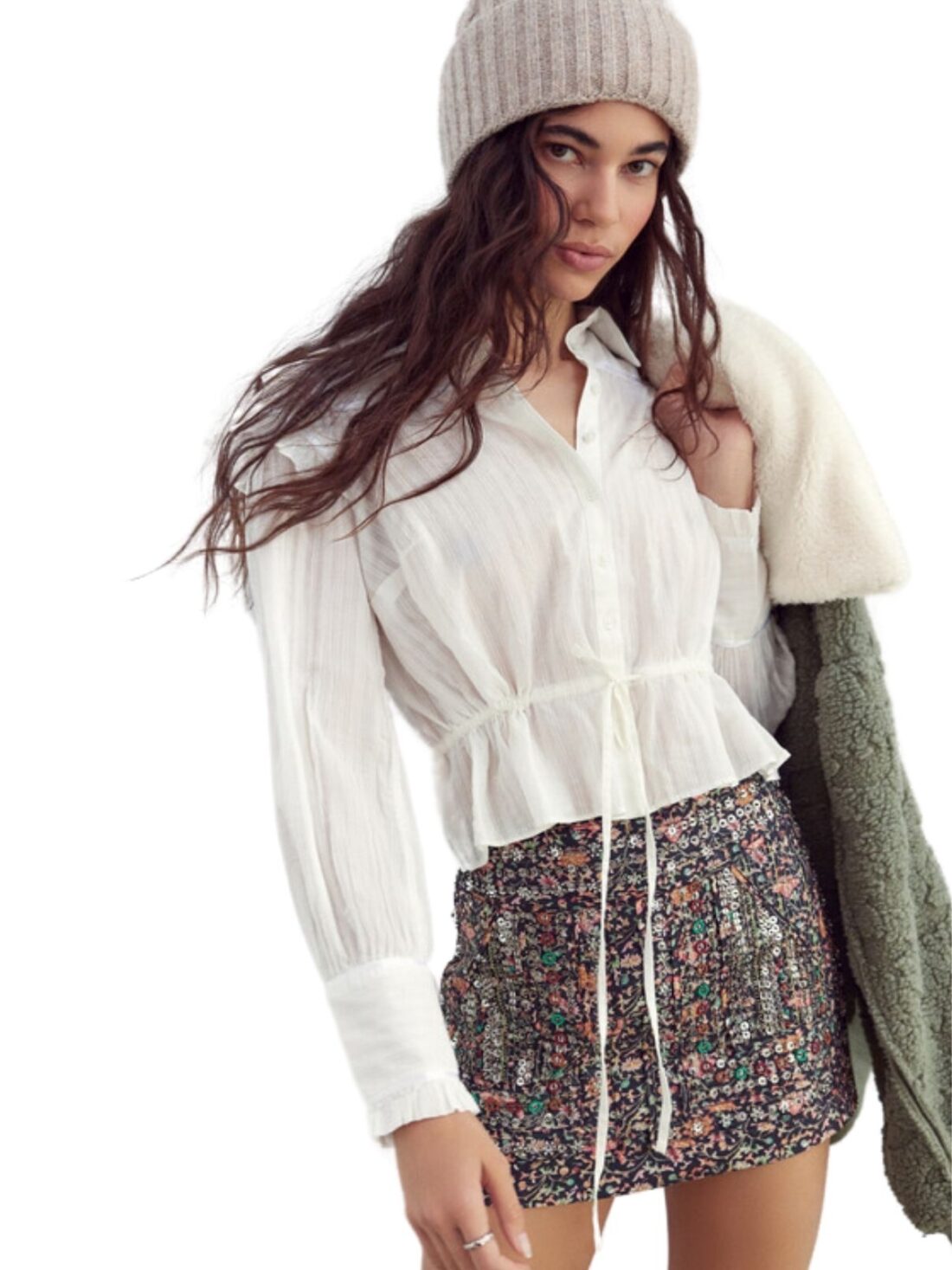 free people daybreak blouse in optic white