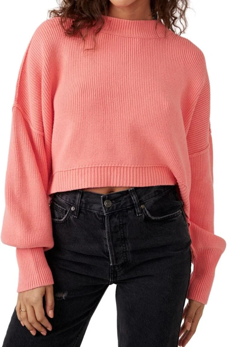 free people easy street crop top in guava