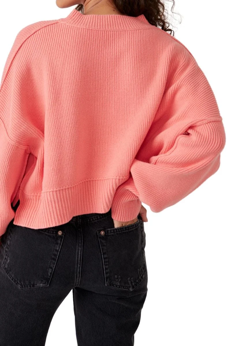 free people easy street crop top in guava