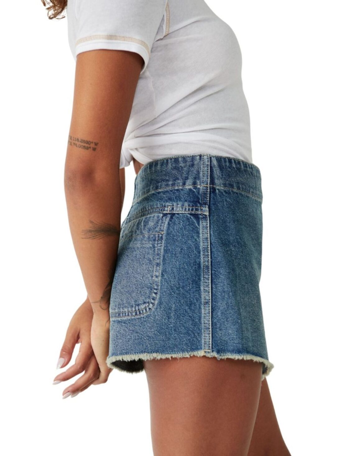 free people emmy denim skort in misty blue