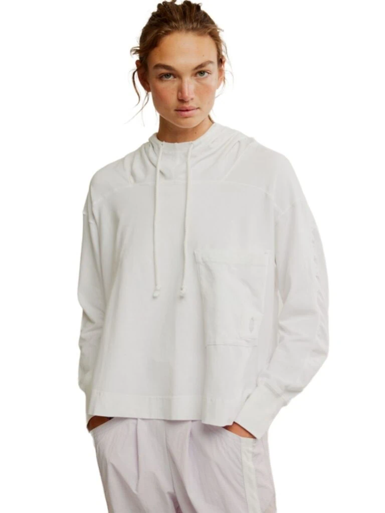 free people hot shot hoodie in white