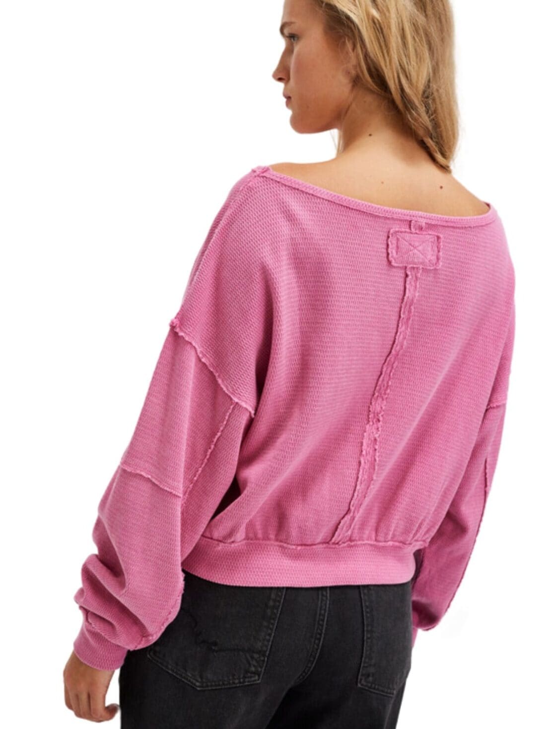 free people ife pullover in pinky primrose