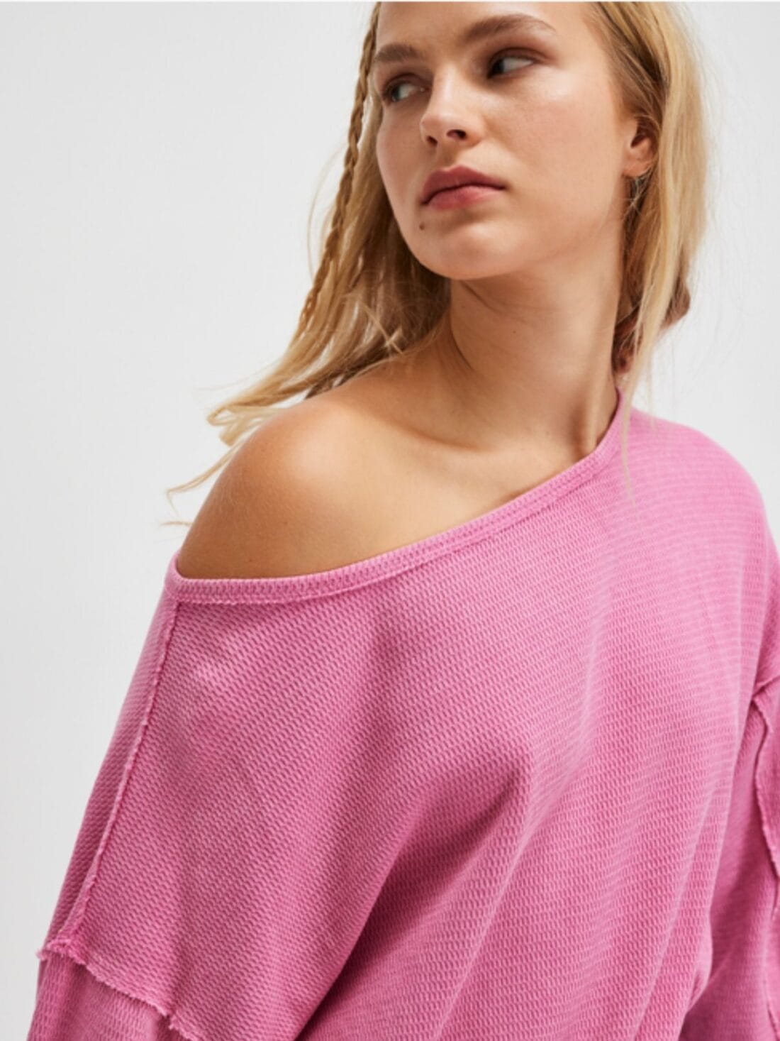 free people ife pullover in pinky primrose