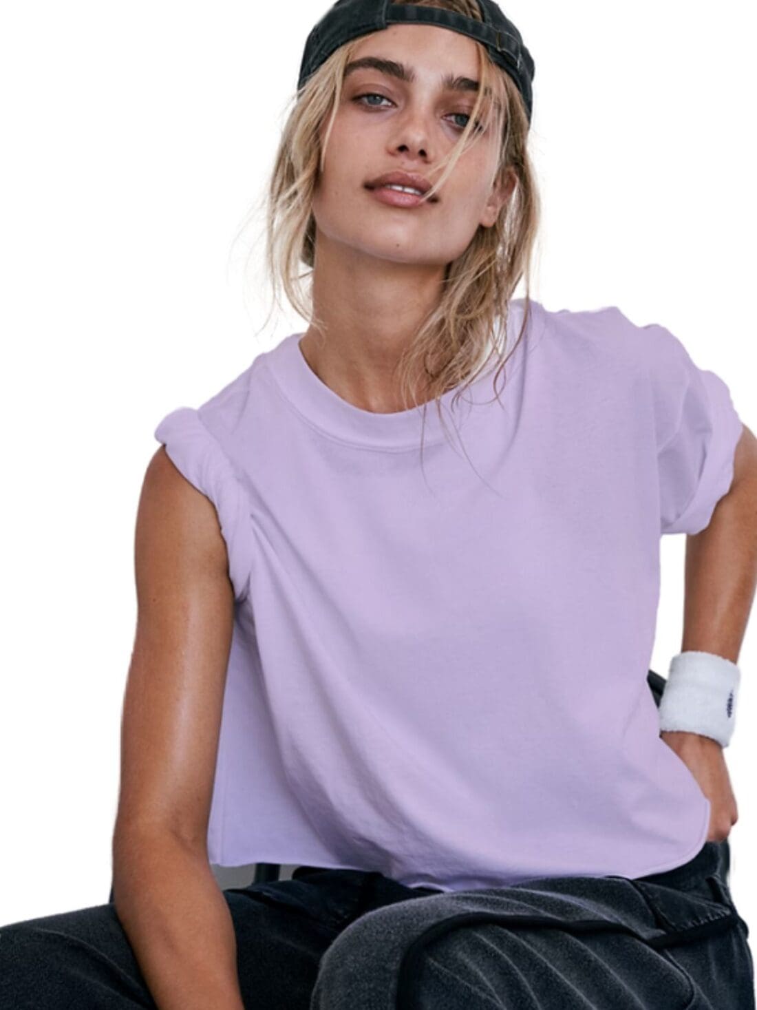 free people inspire tee in lavender glaze