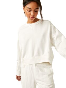 free people intercept pullover in white