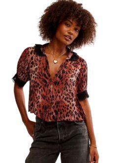 free people my love blouse in leopard