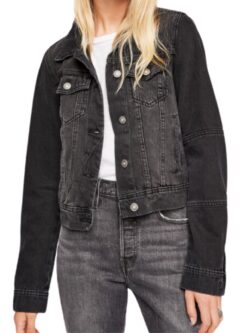 free people rumors denim jacket in black