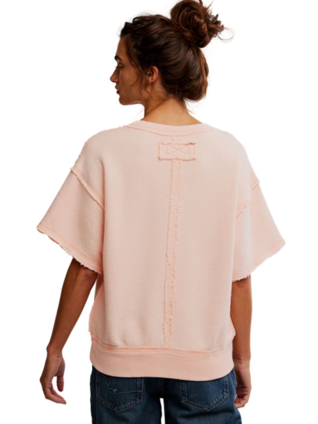 free people so easy sweatshirt in tropical peach