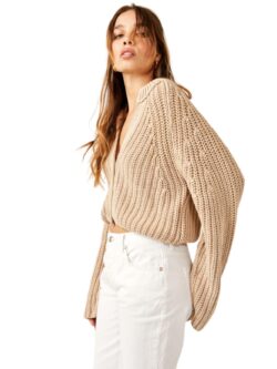 free people sweet nothing cardigan in sandcastle