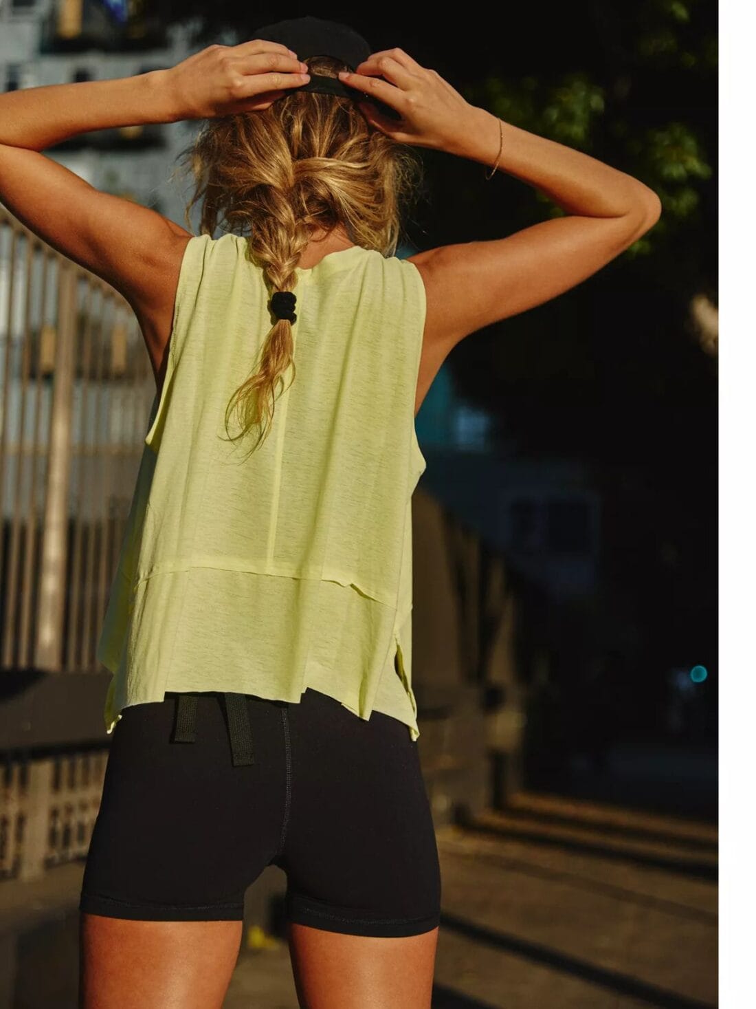 free people tempo tank in sour citron